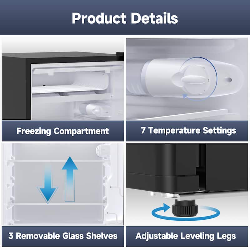 4.3 Cu.Ft Mini Fridge with Freezer