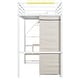 preview thumbnail 12 of 16, White Metal Twin Size Loft Bed with Large Wardrobe and Storage Staircase