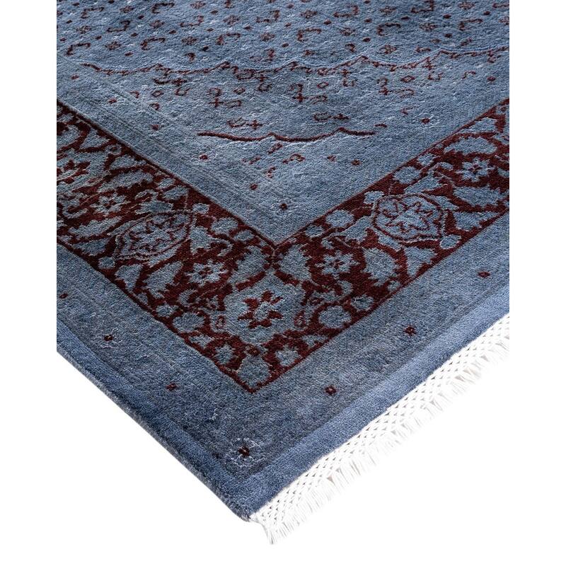 Fine Vibrance, One-of-a-Kind Hand-Knotted Area Rug - Gray, 6' 2" x 9' 4" - 6' 2" x 9' 4"