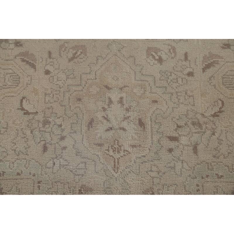 Beige Tabriz Persian Vintage Rug Handmade Traditional Wool Carpet - 6'8"x 10'2"