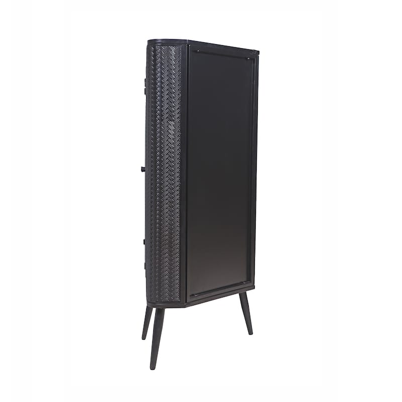 3-Tier Corner Storage Cabinet with Tempered Glass Doors, Removeable Shelves & Metal Frame, Freestanding Space-Saving Organizer