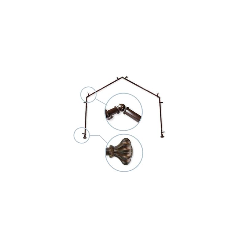 Elegant Curtain Rods & Hardware - Adjustable Telescoping Rods 20-72 Inch - Stylish Finials - Home Decor - M