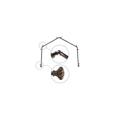 Elegant Curtain Rods & Hardware - Adjustable Telescoping Rods 20-72 Inch - Stylish Finials - Home Decor - M