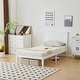 preview thumbnail 4 of 45, Twin Size Solid Wood Platform Bed Frame With Headboard White