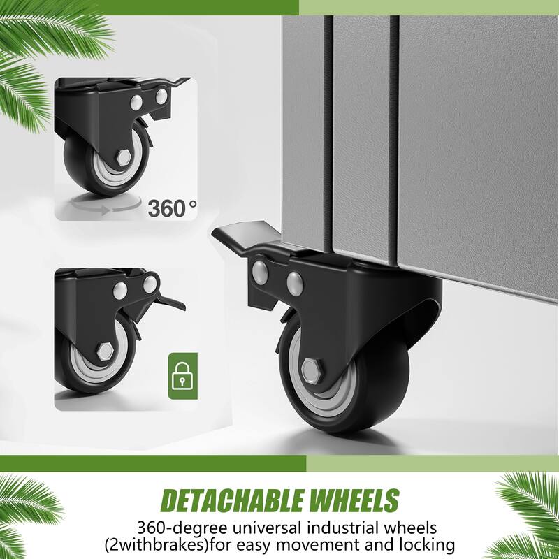 Raised Garden Bed Planter with Trellis Movable Planter Box with Lockable Wheels