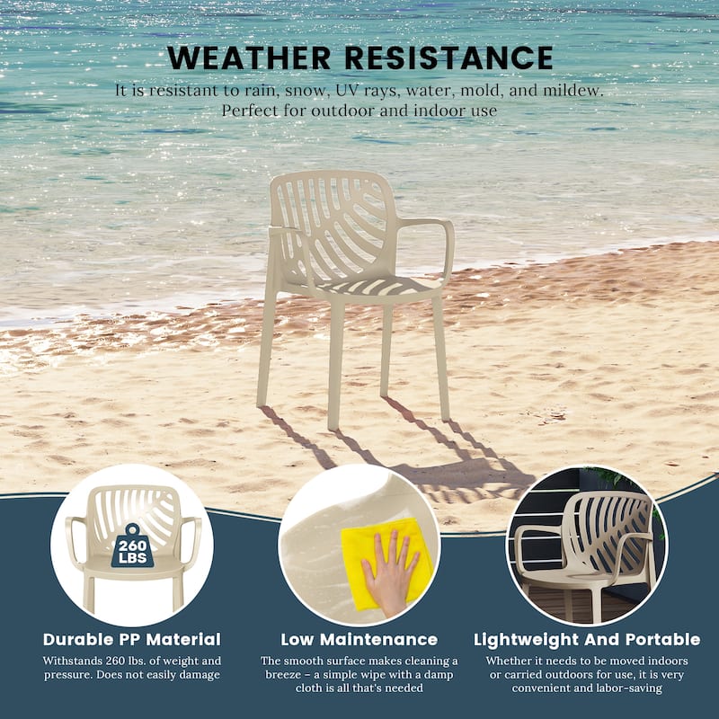 Frond and Form Outdoor Stacking Dining Armchair (Set of 2)