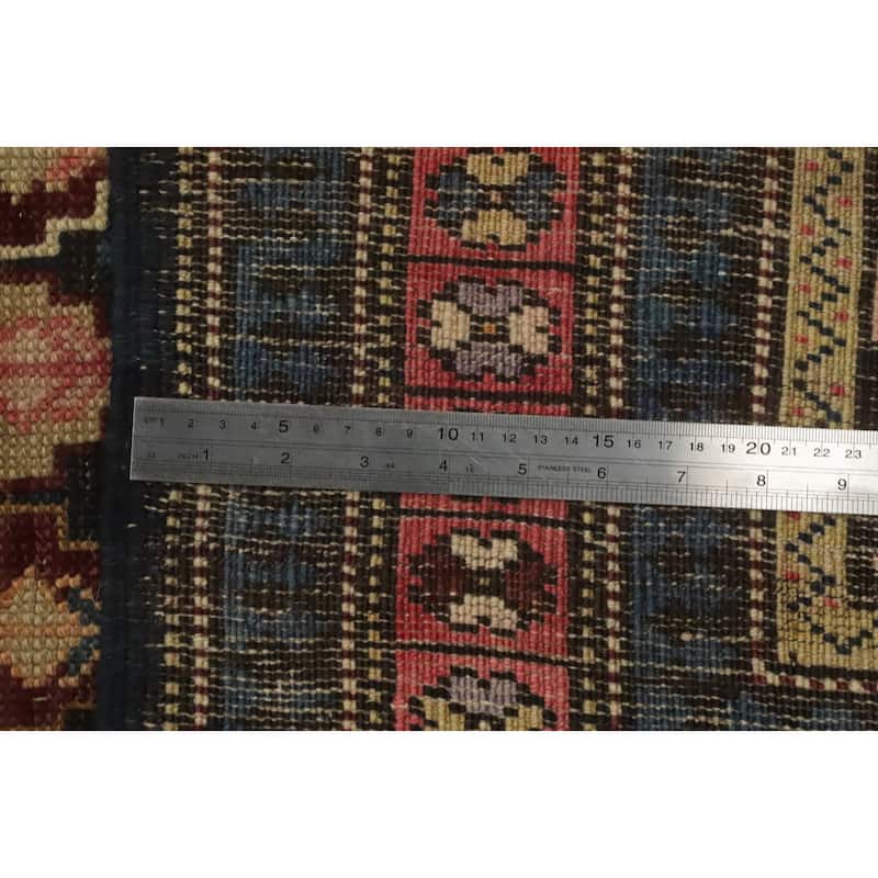Hand Knotted Oriental 100% Wool Carpet Traditional Geometric Multi-Colored Kazak Area Rug - 5' 5'' X 3' 10''