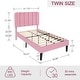 preview thumbnail 14 of 25, Twin Upholstered Platform Bed Frame with Headboard and 12 Wooden Slats, Adjustable Height,