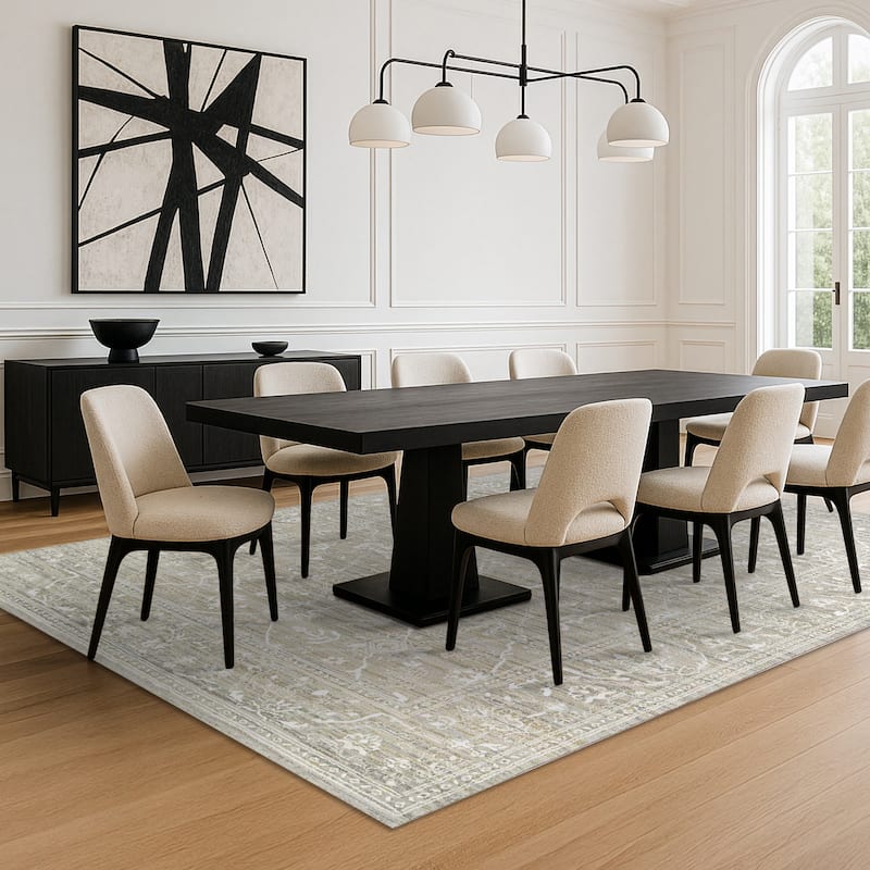 Dream Decor Rugs Delta Moresque Bone Floral Area Rug