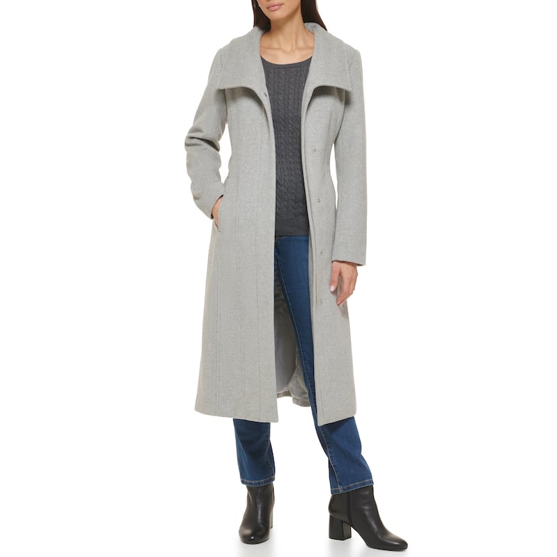 Cole Haan Women's Wool Blend Zip-Up Coat