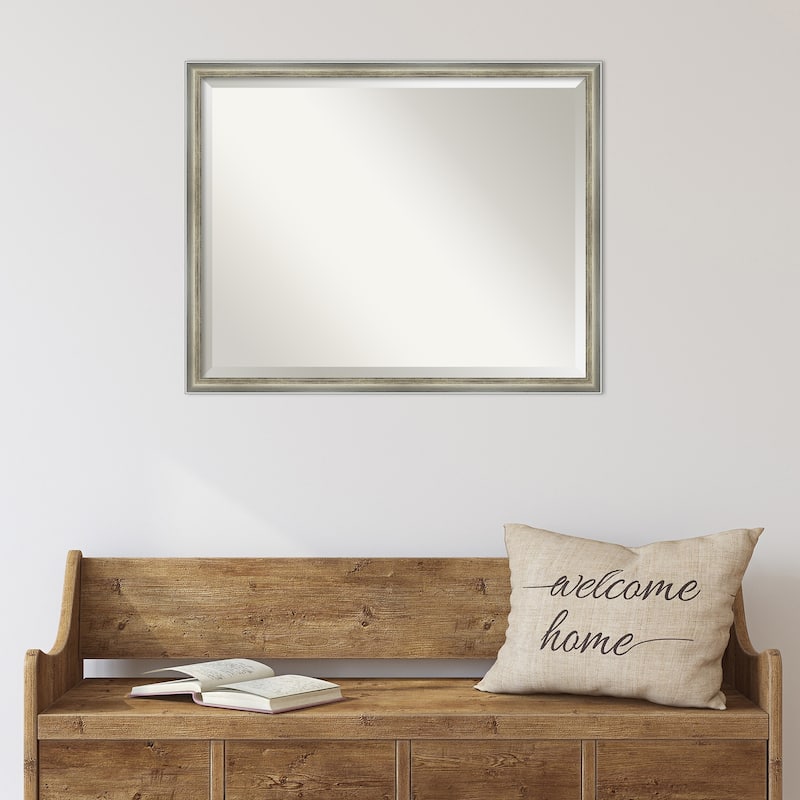Salon Scoop Beveled Wood Framed Wall Mirror