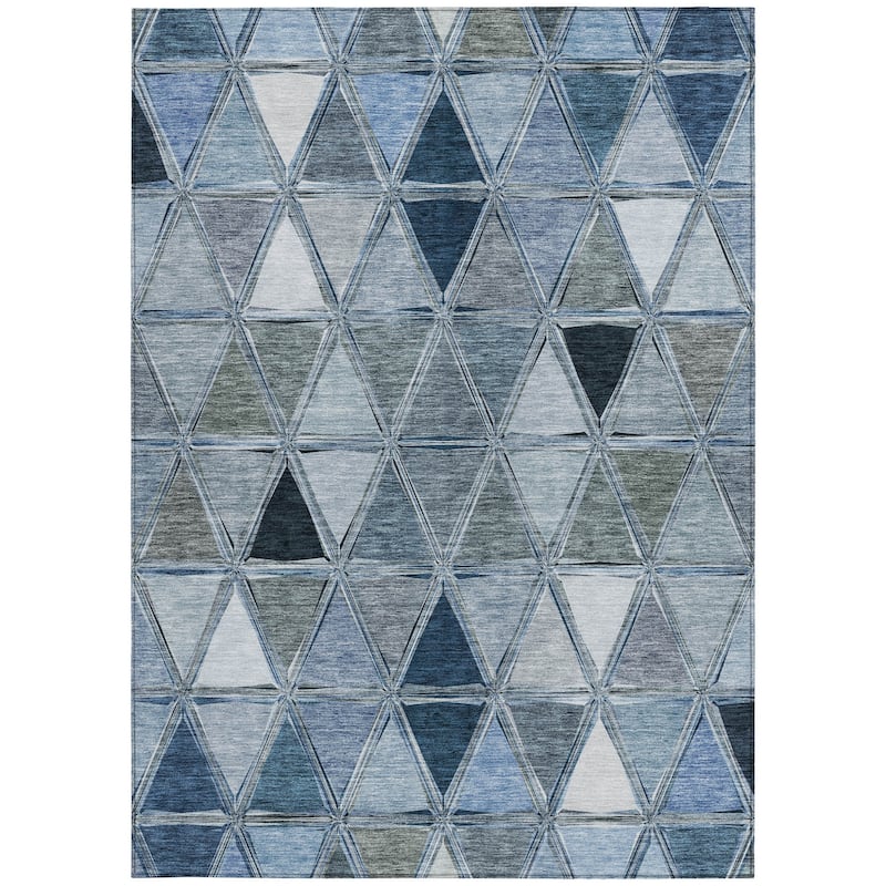 HomeRoots Geometric Transitional Rectangle Outdoor Rug