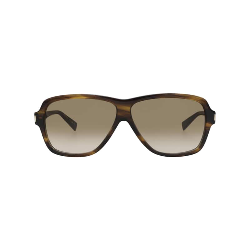 Saint Laurent Aviator-Frame Recycled Acetate Sunglasses - Havana Havana Brown - Multi - Brown Lens