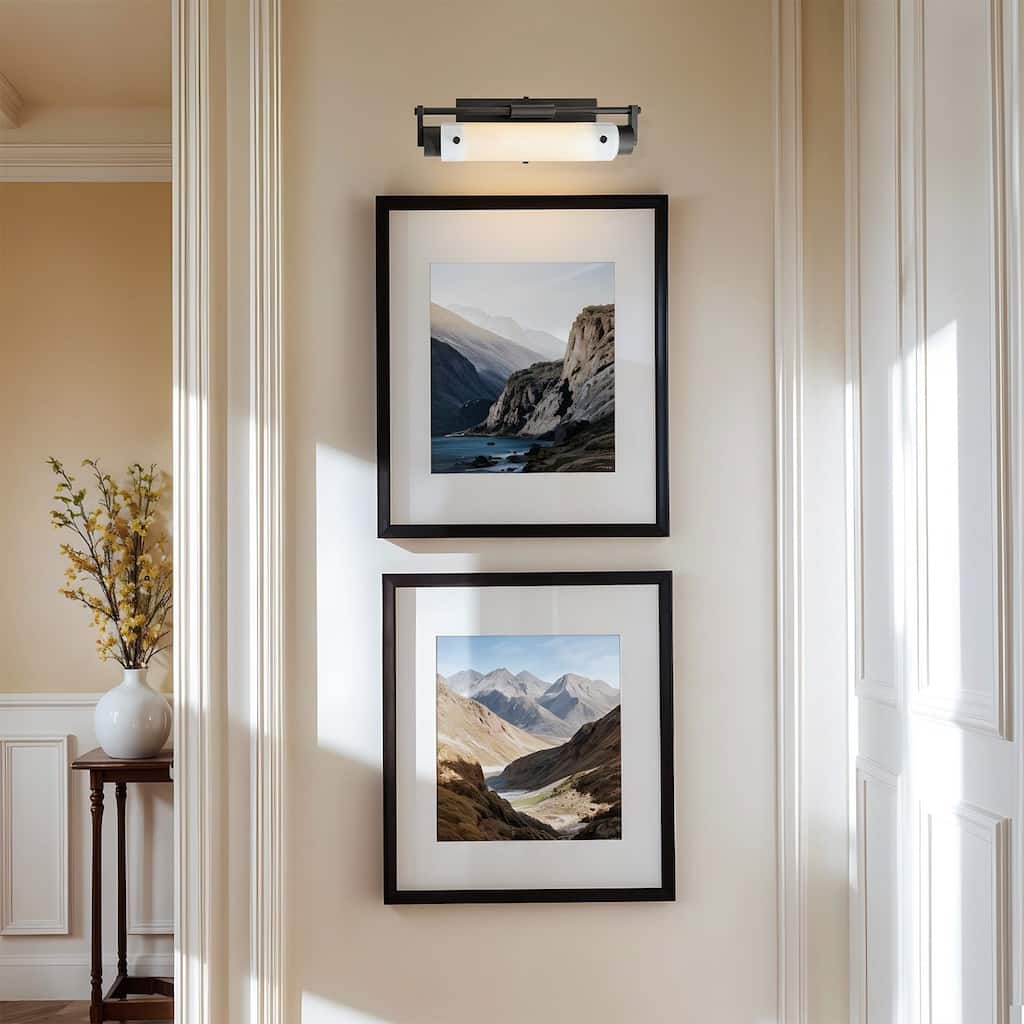 Amor Wall Sconce - Metal, Poly Film & Black, Ivory White Sconce for Bathroom or Hallway in Transitional, Contemporary Style