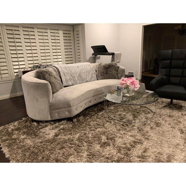 Chic Home Tamika Kidney Shaped Club Sofa In Tufted Velvet Down Chic Home Tamika Kidney Shaped Club Sofa In Tufted Velvet Down With Mix Cushions Cone Legs Couch On Free Shipping Today