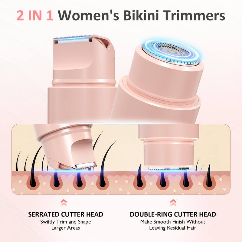 2-in-1 Dual Head Electric Bikini Trimmer for Women