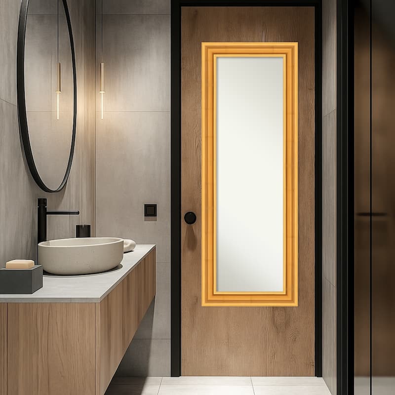 Sierra Non-Beveled Wood Framed Full-Length On the Door Mirror