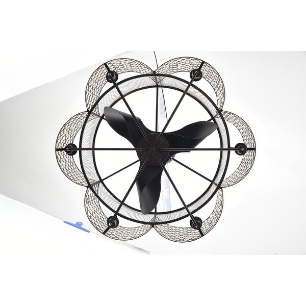 Rustic Crystal Flower Lighted Ceiling Fan - Bed Bath