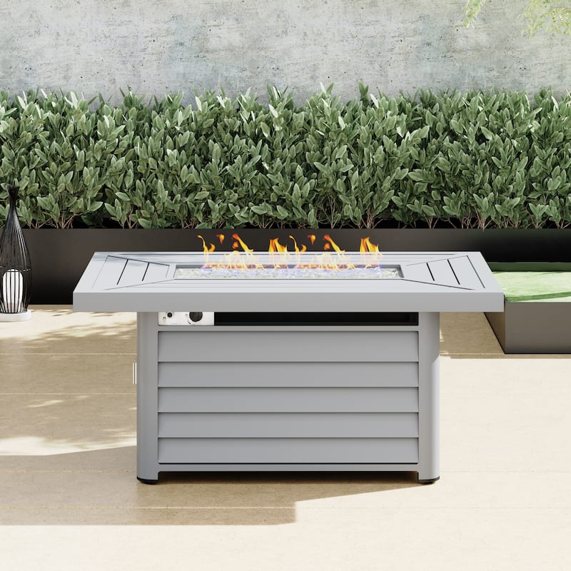 Corvus Wevok Rectangle Aluminum Propane Fire Pit Table