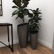 preview thumbnail 7 of 13, Grey Iron Contemporary Modern Round Floor Planter (Set of 3) - 15 x 15 x 30Round