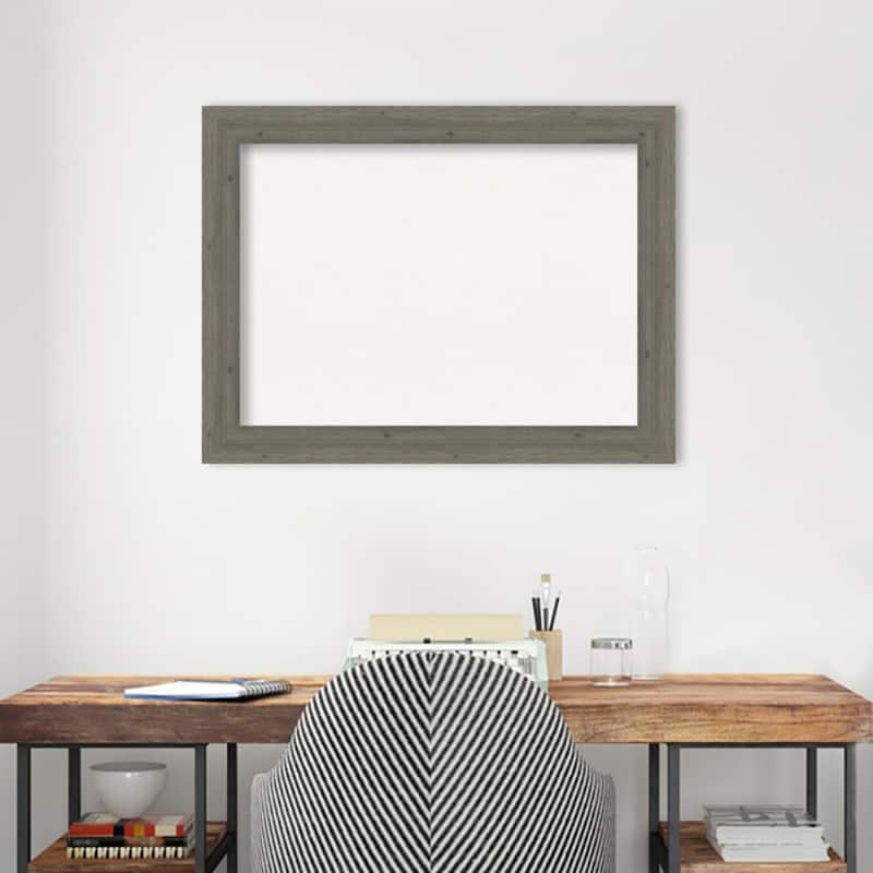 Fencepost Narrow Wood Framed White Corkboard Bulletin Board