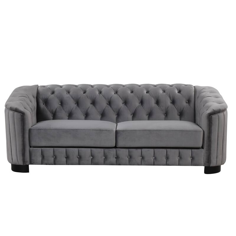 3 Pieces Modern elvet Upholstered Living Room Sofa Set Sectional