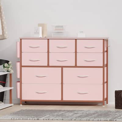 10 Drawer Dresser, Dresser for Bedroom, Chest of Drawers, Wide Fabric Dresser