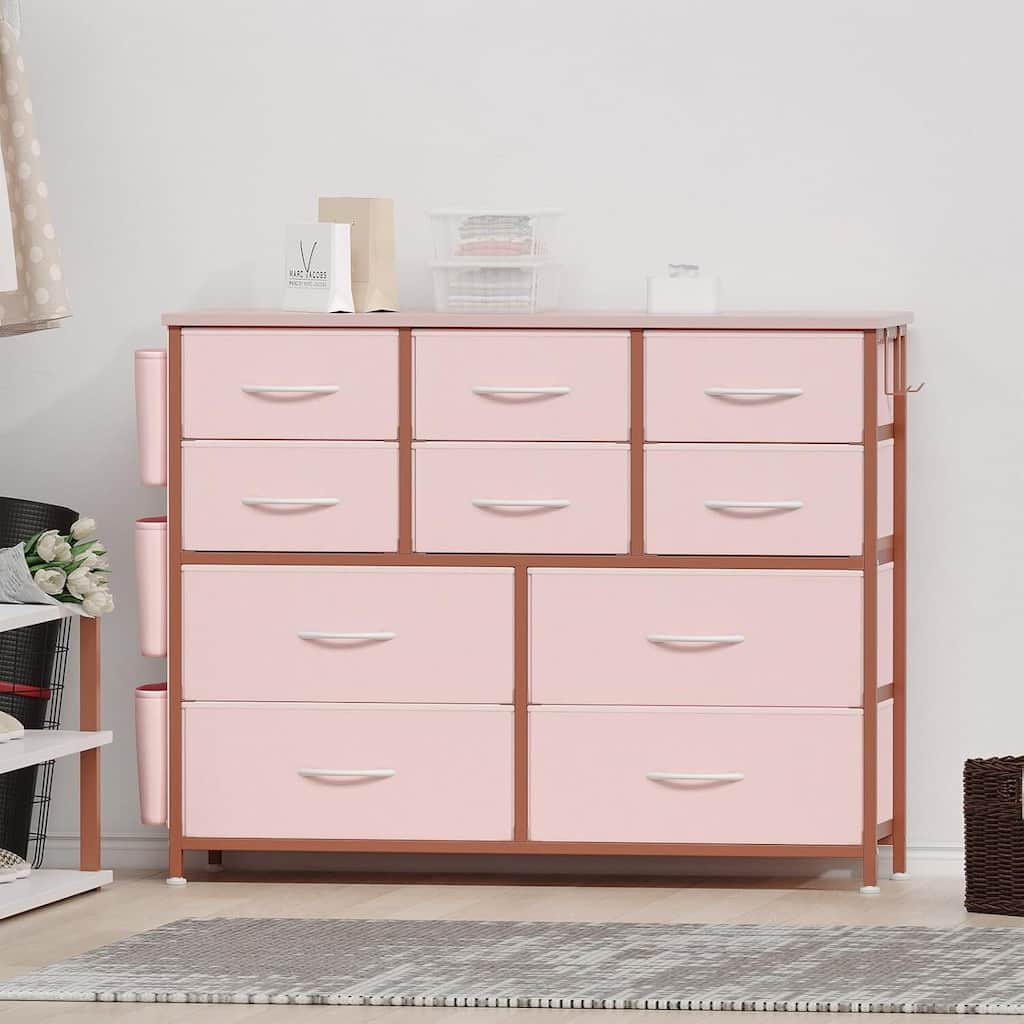 10 Drawer Dresser, Dresser for Bedroom, Chest of Drawers, Wide Fabric Dresser
