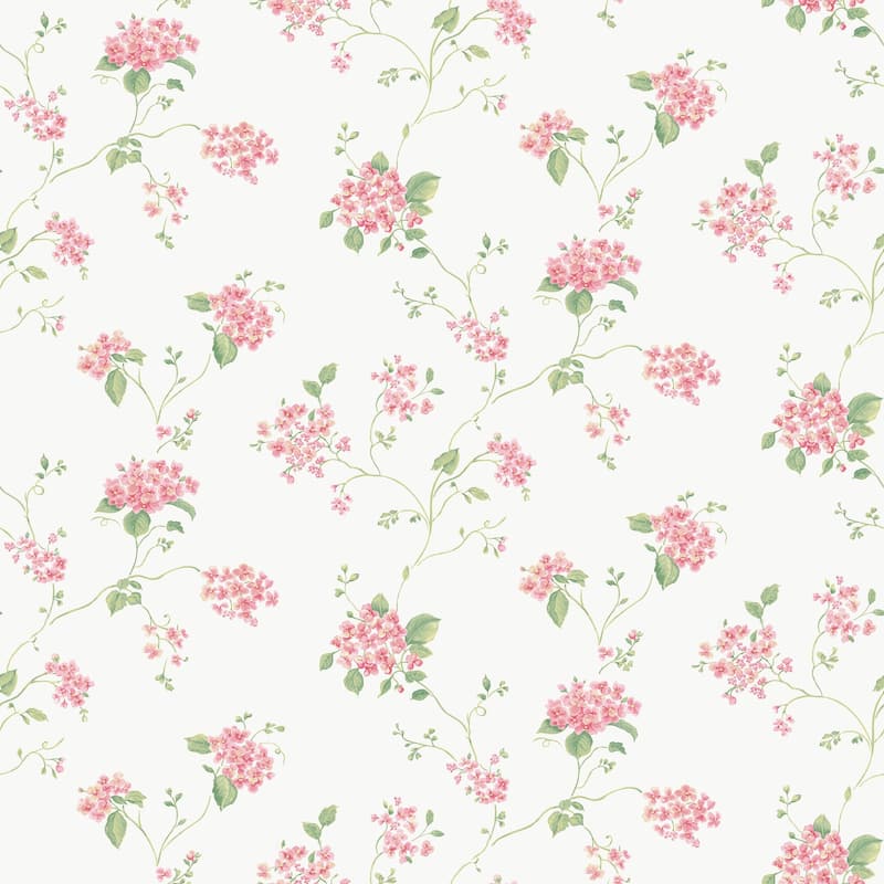 Galerie Wallcoverings Miniatures 3 Lilac Floral Trail Vinyl on Non-woven Matte Wallpaper Roll - 33-feet long x 21-inches wide - Pink