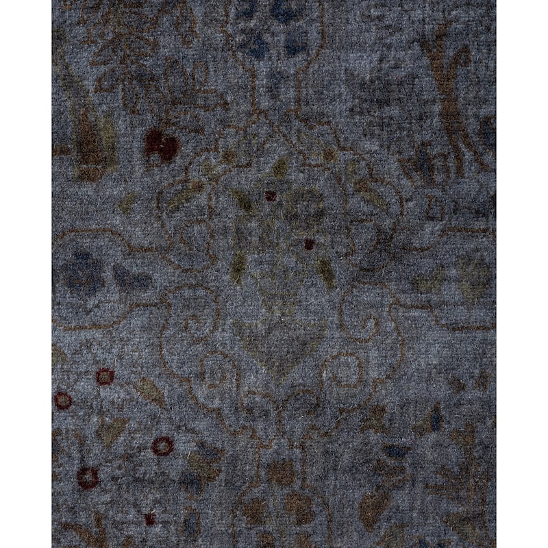Overdyed One-of-a-Kind Hand-Knotted Area Rug - Gray - 2' 7" x 11' 6"