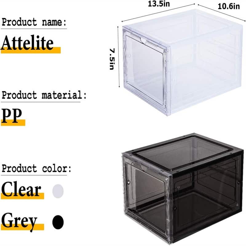 Plastic Shoe Box with Clear Door