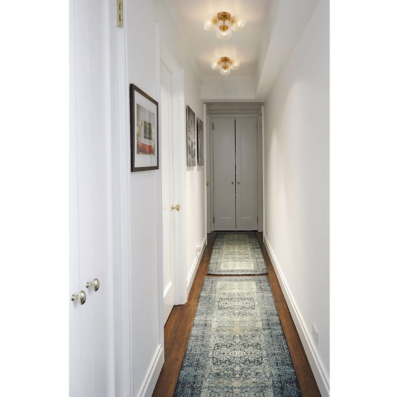 Modern 3-Light Semi Flush Mount With Opal Glass Shade