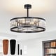 preview thumbnail 11 of 79, 20"/28" Modern 3/5/7-Blade Caged Crystal Ceiling Fan with Light Kit and Remote