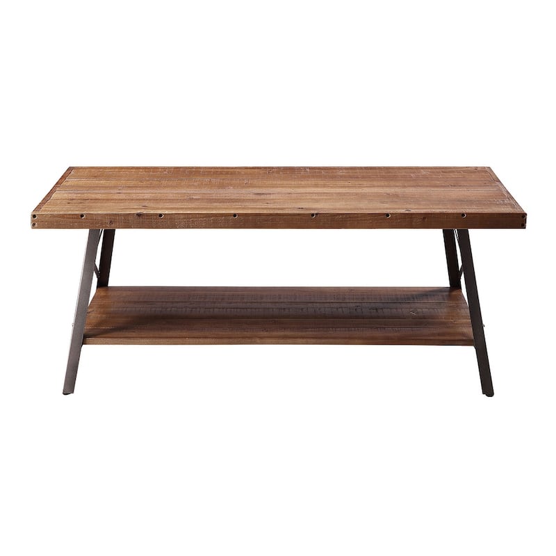 Denver Weathered Oak and Sandy Black Storage Coffee Table