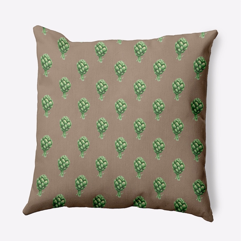 Artichokes Pattern Decorative Throw Pillow - Doe - 20" x 20"