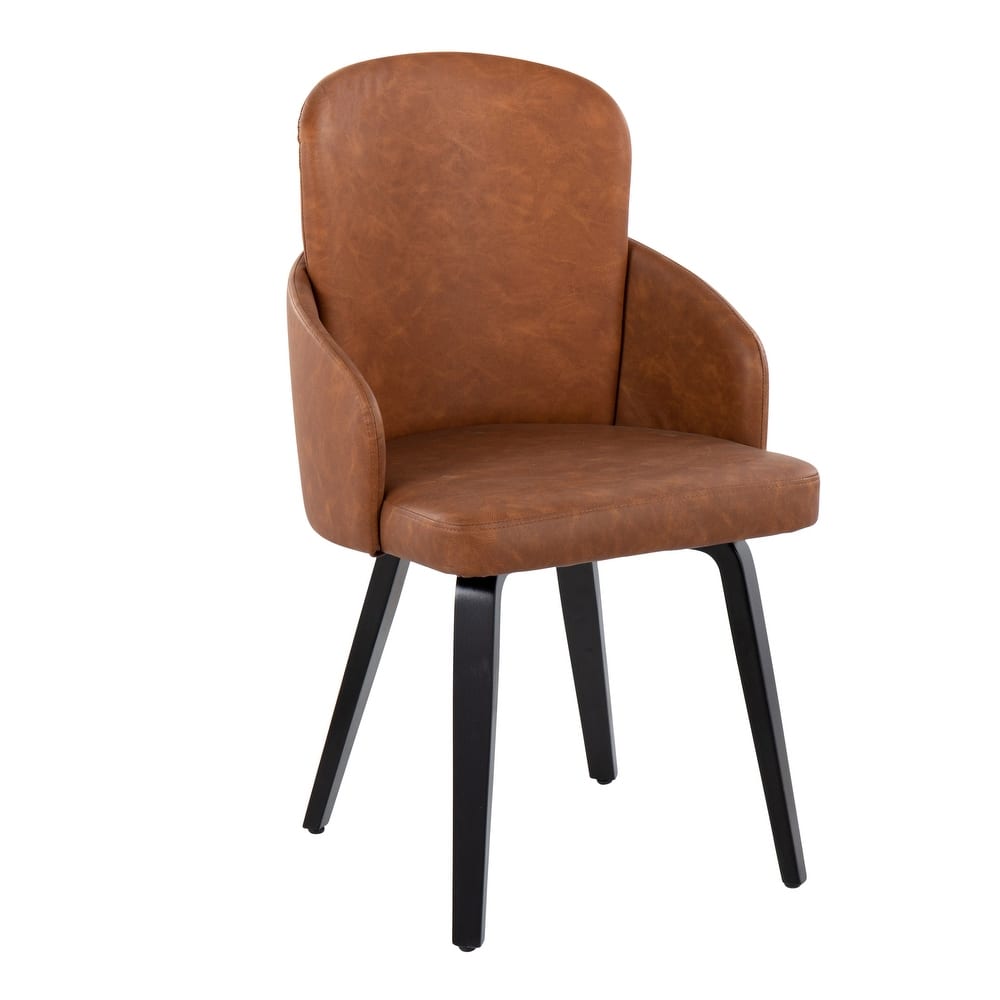 Silver Orchid Dahlia Dining Chair with Wood Legs (Set of 2)