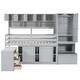 preview thumbnail 7 of 14, Efficient Twin Size Wooden Loft Bed Big Storage, Under-bed Desk, Drawers and Integrated Wardrobe, Mobile Workstation, Grey