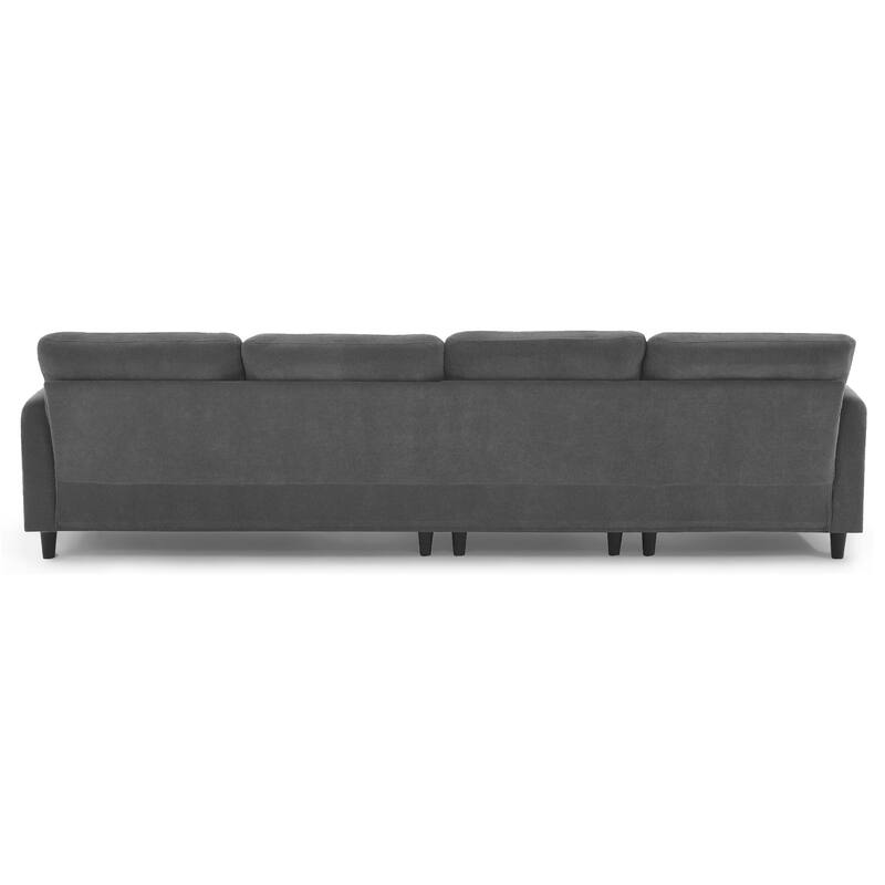 Convertible Sectional Sofa,L-Shaped Reversible Couch Set With Free Pillows,5 Seat Cloud Chenille Indoor Furniture With Ottoman