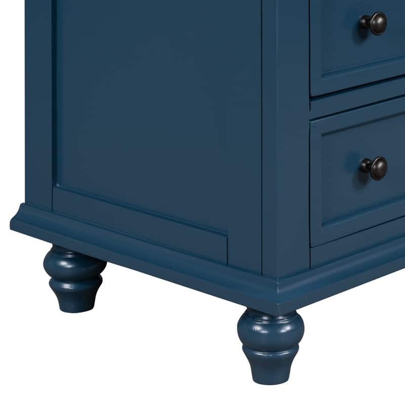 Modern 3-Drawer Nightstand (Set of 2) with Pull Out Tray for Organized Living Spaces