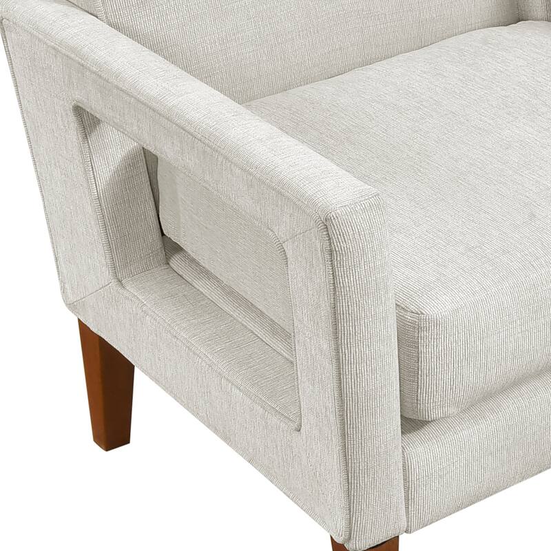 Vivian 29" Chenille Chair - Walnut Finish Solid Wood Legs