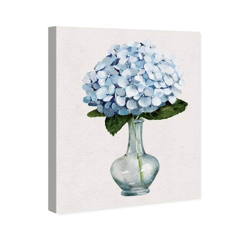 Wynwood Studio Canvas Floral and Botanical Contemporary Blue Floral Blue and Traditional Wall Art Canvas Print