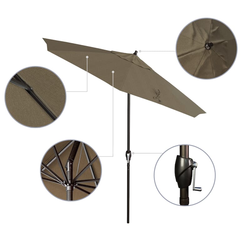 North Bend 7.5 Crank Lift Auto Tilt Patio Umbrella with Outdoor Rated Olefin Fabric by Havenside Home