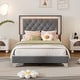 preview thumbnail 3 of 17, Modern Velvet Platform Bed Pink