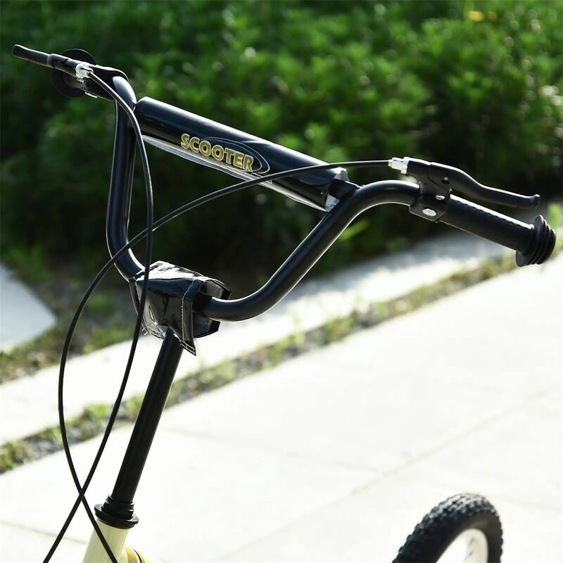 Steel Aluminum Kids Scooter with Adjustable Height Handle - 47.25"L x 22.75"W x 33.5"-37.5"H