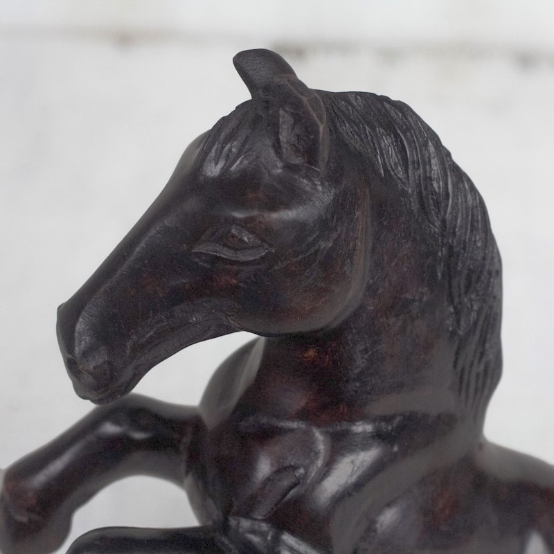 Novica Handmade Horse On Hind Legs Wood Sculpture