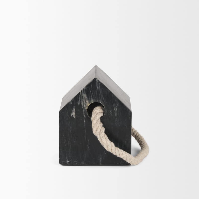 Raena Black Marble House Door Stopper - 4.0L x 4.0W x 4.8H