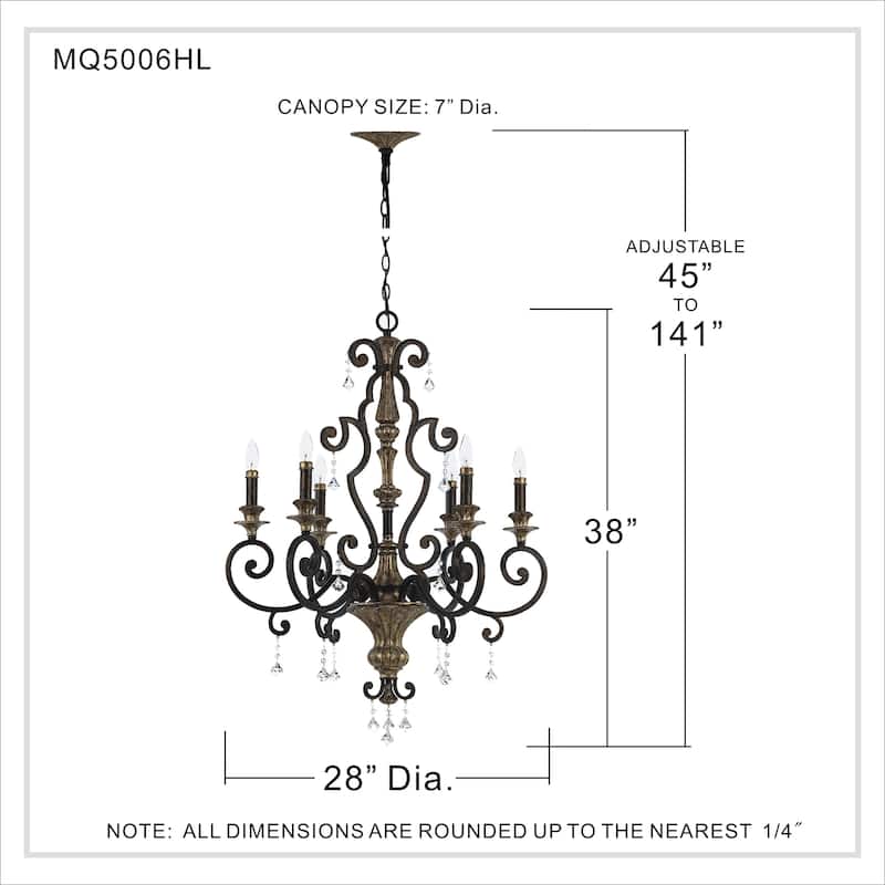 Quoizel 'Marquette' 6-light Chandelier
