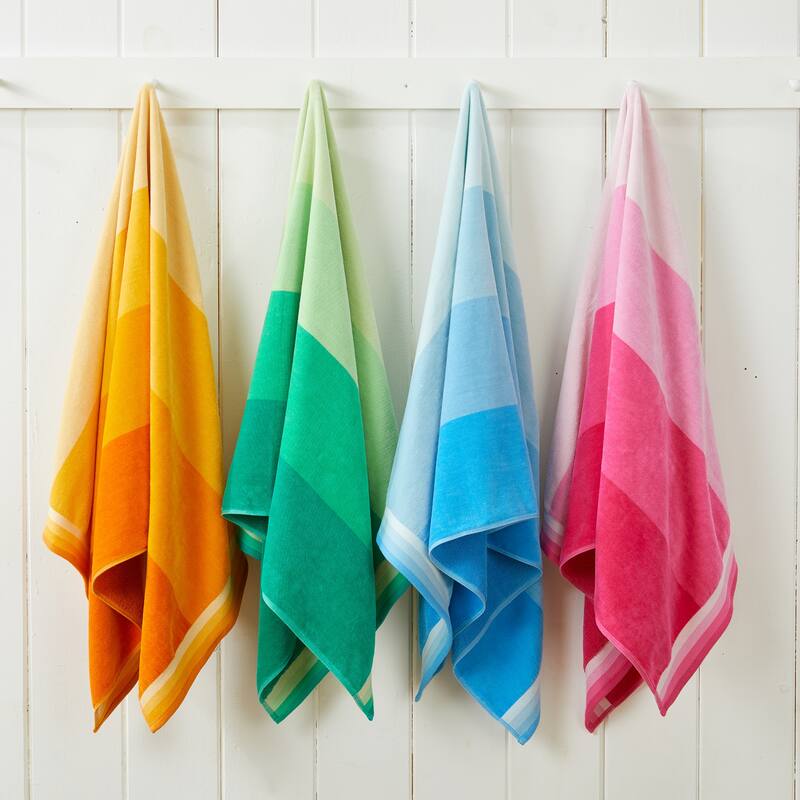 Luxurious Cotton Vibrant Colored Striped Beach Towel