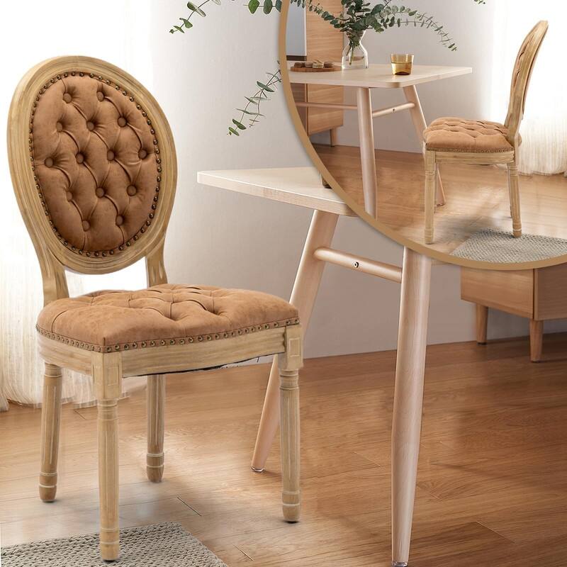 Upholstered French Style Nailhead Dining Chairs(Set of 4)