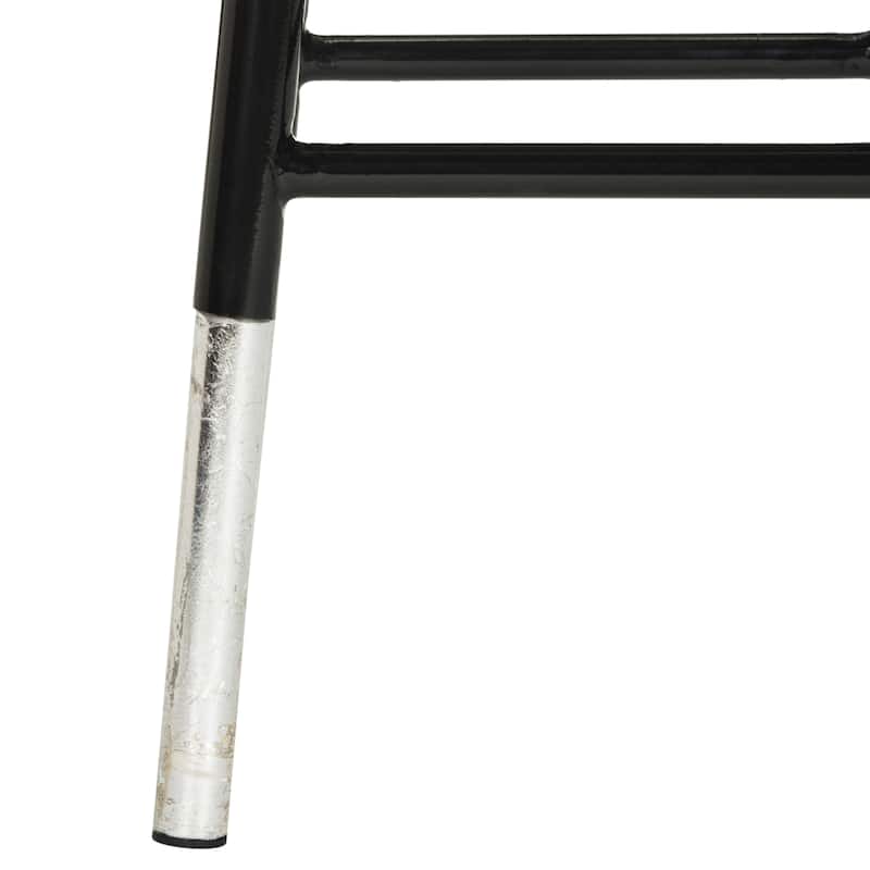 SAFAVIEH Verlene 24 Inch Silver Dipped Black / Silver Counter Stool - 13.5" x 13.5" x 24" - 14Wx14Dx24H